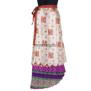 Falda Larga de Seda Mágica Reversible de 2 Capas para Mujer, Estilo Vintage Indio, Venta al por Mayor - Product Image 3