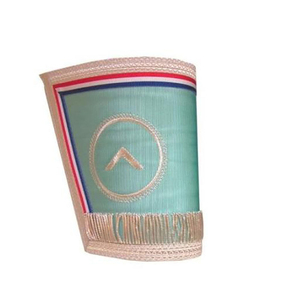 Guantes Masónicos de Primera Calidad con Símbolo de Compás y Escuadra Bordado, Puños de Algodón de Alta Calidad - Product Image 4