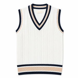 Suéter con Capucha de Cachemira para Hombre, Cuello en V, Manga Regular, Color Sólido, Antiarrugas, Forro de Lana Transpirable, Ropa de Invierno, Azul Marino y Blanco - Product Image 3