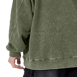 เสื้อสเวตเชิ้ตผู้ชายแบบมีโลโก้สั่งทำพิเศษ ผ้าฟลีซคอตตอน 100% ซักย้อมสีแบบแอซิด ระบายอากาศได้ดี แห้งเร็ว เหมาะสำหรับฤดูหนาว สวมใส่สบาย ขายส่ง - Product Image 6