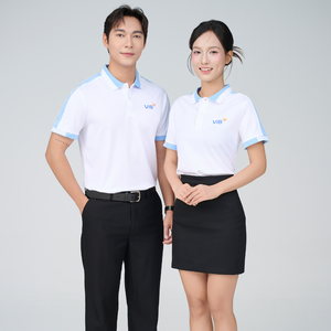 Polo con logotipo personalizado, 175g/m2, poliéster, licra, hombro, acento, duradero, para uniformes escolares o ropa de equipo de empresa - Product Image 2