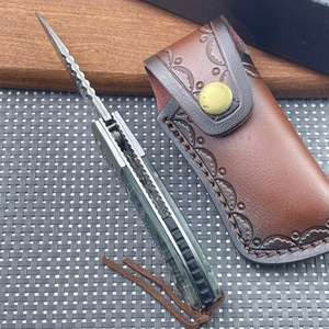 Couteau de poche pliant en acier Damas de qualité industrielle, personnalisable OEM, avec manche, pour homme, cadeau de camping - Multifonctionnel, garantie 1 an - Product Image 4