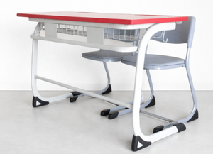 Bancos y Escritorios Escolares de 2 Plazas, Muebles para Aula, Juego de Escritorio y Banco para Estudiantes de Madera y Metal - Product Image 2