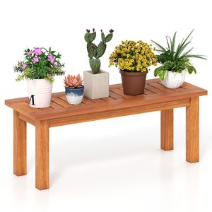 Support de plantes en bois massif pour intérieur/extérieur, meuble de patio, porte-pot de fleurs, étagère de présentation, présentoir élégant en bois pour intérieur/extérieur - Product Image 3