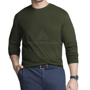 Camiseta de Manga Larga con el Mejor Precio y MOQ Bajo, Estilo Urbano, 100% Algodón, Corte Holgado, Estampada, para Hombre - Product Image 4