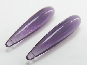 Perles en améthyste violette en verre de quartz, 35 mm, en forme de goutte allongée, paire symétrique assortie, perles lisses en forme de goutte pour la création de bijoux DIY - Product Image 3