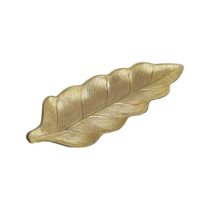 Plat décoratif en aluminium fantaisie en forme de feuille avec finition dorée de haute qualité, design moderne, excellente qualité, bol à servir les noix - Product Image 5