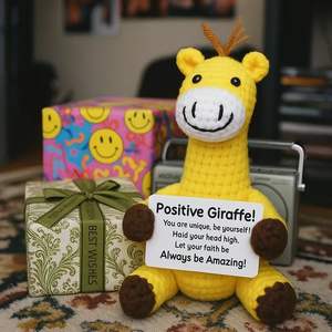 Juguetes de Peluche de Jirafa Tejidos a Mano para Decoración de Escritorio, Adorno para Mochila Escolar, Regalo para Personas Mayores - Product Image 1