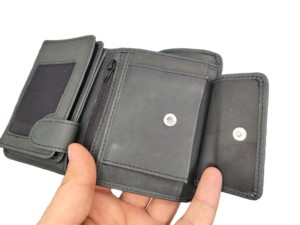 Tarjeteros de Cuero Genuino para Hombre, Plegables, con Logotipo Personalizado, Protección RFID, Múltiples Ranuras, Bolsillo para Monedas, Forro de Seda, Venta al Por Mayor 2026 - Product Image 3