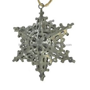 Article décoratif suspendu en fer avec finition argentée pour la décoration de la maison et d'autres décorations de Noël - Product Image 5