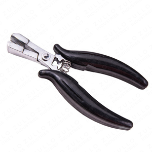 Pince multifonction en acier inoxydable pour extensions de cheveux avec poignée en caoutchouc pour micro-anneaux, outil de salon, vente en gros - Product Image 5