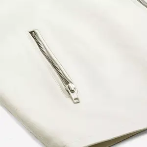 Chaqueta de Cuero Vacuno Genuino Blanco Palin de Diseño Moderno, Personalizable, con Cuello Alto y Cierre de Cremallera, Chaqueta de Invierno para Hombre - Product Image 4