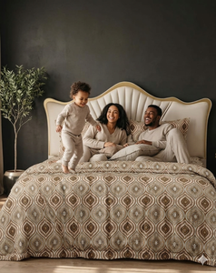 Luxury Geometric Microfiber 3Pcs Bedding Set Queen Size Soft Breathable <b>Fitted</b> <b>Flat</b> <b>Sheet</b> Pillowcases Modern Woven 400TC - Product Image 5