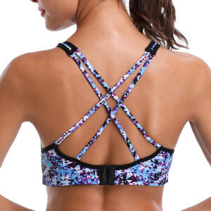 สปอร์ตบราผู้หญิงสไตล์ล่าสุด แบบไหล่เดียว ทรงครอป ผลิตจากผ้าสแปนเด็กซ์ โพลีเอสเตอร์ พิมพ์ลายแบบซับลิเมชั่น วัสดุทนทาน - Product Image 4