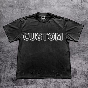 T-shirt personnalisé avec logo vintage, coupe ample, épaules tombantes, style streetwear, graphique personnalisé, t-shirt surdimensionné, patchwork - Product Image 4