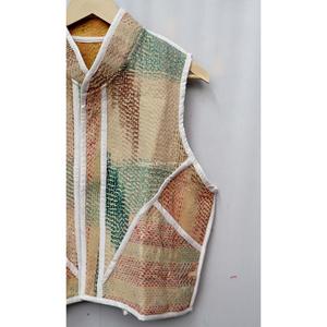 Chaleco de Algodón Vintage para Mujer, Transpirable, con Parches, Cuello en V, Ropa Exterior Informal - Product Image 5