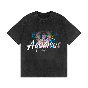 เสื้อยืดแขนสั้นโอเวอร์ไซส์สีดำสำหรับผู้ชาย พิมพ์ลายการ์ตูนด้านหน้า คอกลม สไตล์สตรีท - Product Image 5