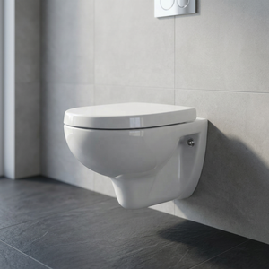 <b>Ceramic</b> Wall Hung Toilet P-Trap Water Closet Modern Porcelain Sanitary Ware Bathroom WC <b>Pan</b> Glazed Finish - Product Image 2