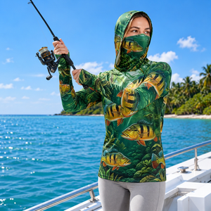 Camisetas de Pesca Personalizadas con Máscara Facial y Tejido de Poliéster de Ajuste Atlético para Marcas de Ropa de Pesca Femenina - Product Image 6