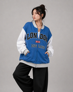 Chaquetas Varsity Extra Grandes y Cómodas de Lana para Mujer, Chaquetas Letterman con Logotipo Personalizado, Relleno de Algodón Transpirable - Product Image 6