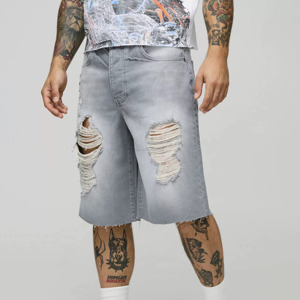 Pantalones Cortos de Mezclilla de 5 Pulgadas de Alta Calidad con Logotipo Personalizado, Transpirables, para Hombres de Talla Grande, Verano, Corte Recto, Tejidos en Pakistán - Product Image 3