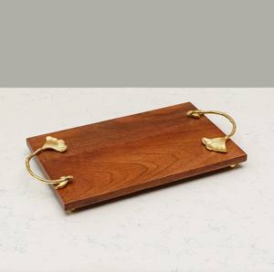 Bandeja de Servir de Madera Estilo Bohemio Premium con Asas de Latón, Duradera para Uso en el Hogar, Cocina, Hotel, Diwali, Ramadán, Bodas y Otras Ocasiones - Product Image 3