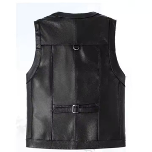 New Wholesale Price Top Quality Super Rider Waistcoat Leather Motorcycle <b>Vest</b> Biker Breathable Leather <b>Vest</b> for <b>Men</b> With OEM - Product Image 2