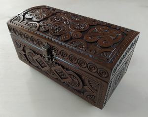 Best Design Wood Jewelry <b>Box</b> With Carved <b>Floral</b> Patterns And Metal Clasp For Storage - Product Image 5