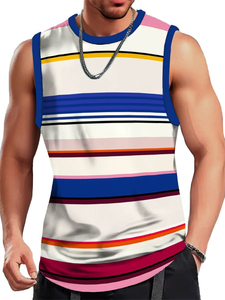 เสื้อกล้ามคอกลมผ้าฝ้าย 100% แบบกำหนดเองสำหรับผู้ชาย เป็นมิตรกับสิ่งแวดล้อม เหมาะสำหรับเล่นกีฬา ออกกำลังกาย ฟิตเนส ฝึกซ้อม  แบบซับลิเมชั่น - Product Image 6