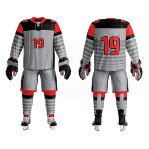 Uniforme de hockey sur glace personnalisé de haute qualité, nouveau style, différents designs, broderie personnalisée / Fabricants professionnels d'uniformes de hockey sur glace - Product Image 6