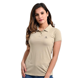 Polo de Mujer con Botones, de Algodón, Diseño Sólido, Manga Corta, Tejido, Informal, Transpirable, para Verano 2026 - Product Image 1