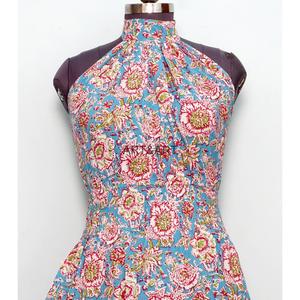 Printed Cotton Long off Shoulder Party Simple Beach Wear Maxi Dress for Women Floral Summer Washable Eco-Friendly Vintage - Product Image 2