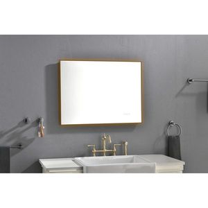 Specchio da Bagno LED Retroilluminato 32x24 Pollici, Montaggio a Parete, Cornice in Metallo con Pulsante Touch Intelligente, Funzione Antiappannamento e Memoria - Product Image 3