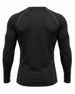 Free Fight Industry Men's Full Sleeve Rash Guard Black Quick Dry Breathable Eco-Friendly UPF50+ Anti-Bacterial 140g - Product Image 2