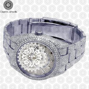 Montre pour homme Charm_Jewells en acier inoxydable, boîtier de 40 mm, mouvement mécanique analogique, accents de diamants, luxe et mode, étanche 10 bars - Product Image 5