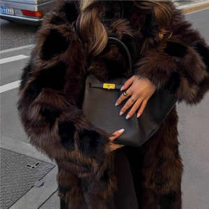 เสื้อโค้ทผ้าแจ็คการ์ดคุณภาพสูงสำหรับผู้หญิง แบรนด์เนสต้า สปอร์ตส์ รุ่นวินเทอร์ ดีไซน์ใหม่ คอเสื้อแบบสบายๆ ขนฟ็อกซ์เทียม ทรงโค้ทคลุมยาว - Product Image 3