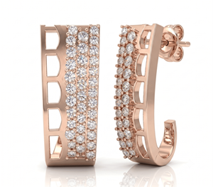 ต่างหูห่วงเพชรทรงกลมเจียระไนแบบบริลเลียนท์เคลือบทอง 18K 14K หรูหรา ประดับเพชรแล็บโกรว์ แบบฝังเพชรไมโครเพฟ สำหรับผู้หญิง - Product Image 1