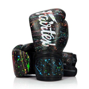 Fairtex Boxing Gloves Black Splatter Paint Design Professional Training Sparring Gloves Muay Thai Kickboxing MMA Fight Gloves - Product Image 2