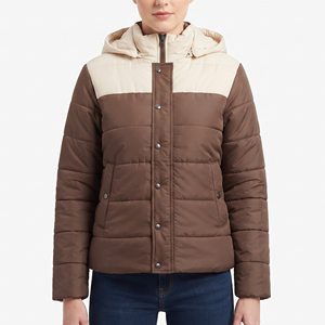 Chaqueta informal con capucha para mujer, abrigo acolchado de alta calidad, abrigo con botones y cremallera para mujer - Product Image 1