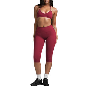 Conjunto de Yoga para Mujer con Estampado a Cuadros, Alta Calidad, MOQ Bajo de 30 Conjuntos, Ropa Deportiva, Precio Accesible - Product Image 1