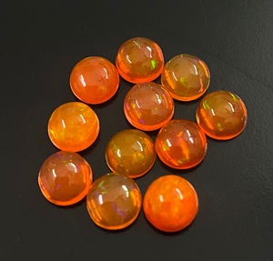 พลอยโอปอลสีส้มธรรมชาติทรงกลมเจียระไนแบบบริลเลียนท์สำหรับทำเครื่องประดับ - Product Image 1