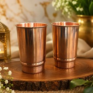 Juego de 2 Vasos de Cobre Premium, Vasos Reutilizables de Metal de Cobre Sólido, Artículos Modernos para Beber, Venta al por Mayor, Exportación a India - Product Image 1