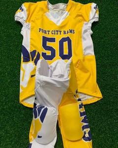 Uniforme de football américain de qualité supérieure, réfléchissant, respirant, design extérieur personnalisé, 25 ensembles MOQ, 100% polyester, sur mesure - Product Image 3