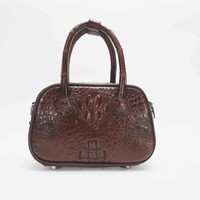 Sacs à bandoulière et sacs travers pour femmes en cuir de crocodile véritable, collection 2025, avec rivets, fermeture éclair, imperméables, fabriqués au Vietnam
