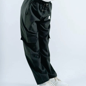 Women Cargo Pants Solid Color Mid Waist Drawstring Closure Loose Fit Full Length With Pockets Casual Style Autumn Wear - Product Image 2