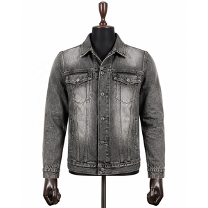 Chaqueta Vaquera Vintage para Hombre, Corte Regular, Cierre de Botones, Bordes Deshilachados, Lavado Ácido, Lavado a la Piedra, 100% Algodón Orgánico, Secado Rápido, Transpirable - Product Image 3