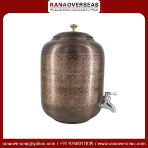 Dispensador de agua de diseño grabado de flores de maceta de cobre puro de Venta caliente de alta calidad con grifo de acero a precio asequible del proveedor - Product Image 6