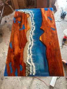Modern Handmade Resin River <b>Table</b> Solid Wood Live Edge Dining Furniture Custom <b>Epoxy</b> <b>Table</b> for Luxury Home Villa Resort Hotel - Product Image 2