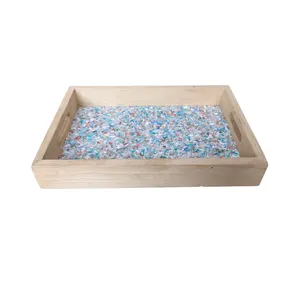 Plateau de service rectangulaire en bois, mosaïque artisanale, décoratif, avec poignées découpées, antidérapant, écologique, vente en gros - Product Image 2