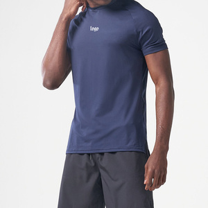 Men's Premium Compression Gym T-Shirt Slim Fit Sporty Dry Sports Wear Moisture Wicking Nylon <b>Polyester</b> Material Workout <b>Tshirts</b> - Product Image 2